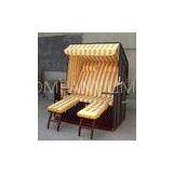 Contemporary Dark Brown Wood And Wicker Roofed Beach Chair & Strandkorb thumbnail-1