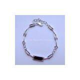 Sterling Silver Bracelet, CZ Bracelet, Rhodium Plated Bracelet thumbnail-1