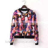 2015 Fashion Women Jacket Europe America Sportwear Space Cotton Long Sleeve Printed Graffiti Zipper Dress Women's Blouses thumbnail-4