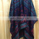 Wholesale Mexican Imports Women's Traditional Ruana Wool Wraps 100% Kashmir Pashmina Shawl thumbnail-4