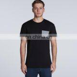 Mens T-shirt Manufacturer Custom Pocket Tee Shirt Cotton t Shirt With Contrast Pocket thumbnail-1