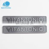Promotion custom cheap high quality 3D embossed silver letter custom metal brand logo label