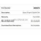 Bus Parts Natural Gas Engine Upper Gasket Kit 4025274