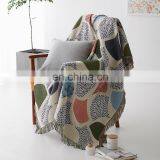 Amazon Hot Sale RAWHOUSE Low Moq Cotton Picnic Custom Woven Blanket With Tassel Use for Sofa Chair Cover thumbnail-4