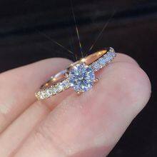 925 Sterling Silver Moissanite Ring Classic Style Round Cut Ring Single Row Diamond Engagement Anniversary Ring 1ct 2ct 3ct thumbnail-1