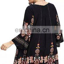 Plus Size Clothes Women Bohemian Style Print Floral Clothing Beach Casual Dress thumbnail-2
