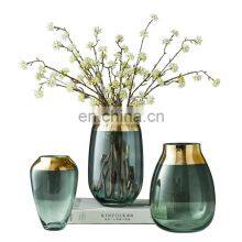 Hot Sales Cheap Morden Nordic Gold Plated Sitting Room Decoration Hydroponic Plants Pot Glass Vase thumbnail-5