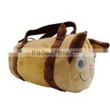 Brown Cute Cat Shaped Velvet Mini Duffel Bag for Kids Children thumbnail-4