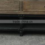 RE-1527 Industrial Furniture Recycled Wood Metal Frame Coffee Table thumbnail-2