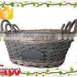 Set of 3 Willow Flower Pots With"welcome" Iron Card in the Middle thumbnail-1