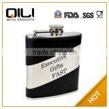 FDA 7oz Split Leather Hip Flask With Engravable Surface