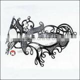 Luxury Elegant Silver Metal Laser Cut Beatles Mask With Rhinestones Crystal thumbnail-3