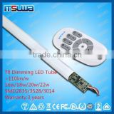 AC100~277V power supply,warm white ,natural white,cool white changing with remote controller t8 dimmable fluorescent tube
