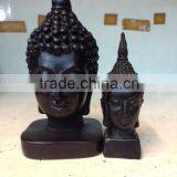 Buddha Head Made of Black Resin for Decoration thumbnail-1