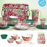 Family Products Wholesale Custom Safety Natural Bamboo Fibre Biodegradable Kitchenware Dishes Dinner Set