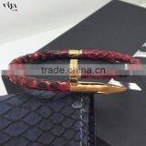 Top Designer Nail Design Bracelet With Real Python Skin Cover thumbnail-4