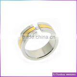 Stainless Steel Lathe Gold Plated Tension Setting Rings With Zircon thumbnail-1