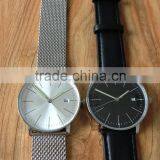 Germany Design 316L Stainless Steel Case Genuine Leather Strap Curved Sapphire Glass Minimalist Watch thumbnail-3