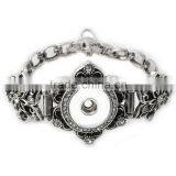 2016 Newest Vintage Full Crystal 18mm Ginger Snap Button Bracelet Pulseras Snap Bracelets