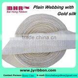 Gold Silk Polyester Webbing 40mm Width Twill Band for Binding
