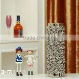 40cm Tall Silver&gold Plating Modern Large Ceramic Floor Vases With Artifical Flowers Decor thumbnail-2