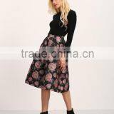 Clothing Factories in China Autumn Winter Fashion Floral Embroidered A-line Latest Long Skirt Design for Ladies 2016 Supplier's Choice thumbnail-3