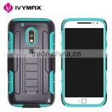 Free Samples Mobile Accessories Dual Use Back Holster Dual Layer Case for MOT G4 PLUS Supplier's Choice