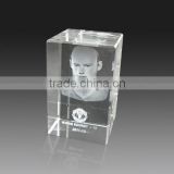 Clear3 D k9 glass lasing human pattern blank crystal block