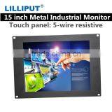 15 Inch Industrial Panel pc Monitor With 5-wire Resistive Touch Screen