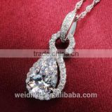 wholesale 925 silver pendant necklace water drop big diamond pendant for wedding gift
