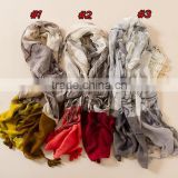 Hot selling big flowers pattern cotton scarves ladies nice shawls popular fashion muslim wrap hijab pashmina