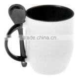 11oz Sublimation Spoon Mug/ Colorful Mug for Promotion/ Ceramic Mug Set/ Mug With Spoon