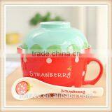 Large Ceramic Soup Bowl Set With Spoon in Fruit Shape Design thumbnail-5