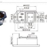 Wall Power Socket With Fuse Holder,DC Jack and Plug Manufacturer With RCA Male Connector thumbnail-6