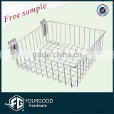 Metallic Iron Chromium Wall Mounting Supermarket Wire Basket thumbnail-1
