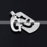 Hot sale 316L surgical stainless steel letter G letter C pendant for necklace