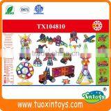 198pcs Plastic DIY Magnetic Puzzle Blocks New Intelligent Toys for Children With Wheels thumbnail-1