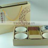 Handpaint Bowl Sets With Wooden Chopsticks thumbnail-1