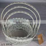 Set of Three Metal Wire Storage Basket With Handle thumbnail-3