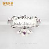 Hotel Used Ceramic Chocolate Candy Fruit Plate Golden,whole Porcelain Dish thumbnail-3