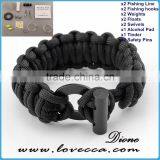 Camping /outdoor 350/550 Cord Firestarter Survival Flint Bracelet With Fishing Tool, Firebar thumbnail-2
