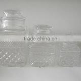 China Square Crystal Sealed Glass Jar With Glass Lid thumbnail-1