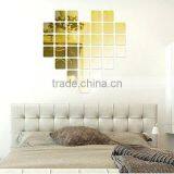 Square Roof Ceiling Decor Mirror Surface Crystal Wall Stickers DIY Acrylic 3D Home Decal Living Room Murals Wall Paper Decor thumbnail-3