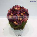 Artificial Silk Hydrangea With Rattan Pot thumbnail-1