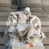 Africa Continents Sphinx Woman and Lion Marble Statue thumbnail-1