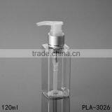 2017 Hot New Products Cosmetik Packaging Clear Empty 120ml Plastic Pet Square Bottle Pump Wholesale thumbnail-3