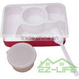 Multifunctional BPA Free Plastic Bento Lunch Box 4 Compartments for Adults With Soup Bowl thumbnail-2