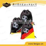 Cheap non woven recyclable german flag drawstring nylon foldable shopping bag