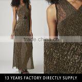 Latest Casual Dress Designs Sexy Ladies Side Split Sleeveless One Piece Long Maxi Frog Dress thumbnail-1