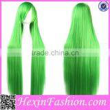 2016 Green Long Straight Streak Hair Color Wig thumbnail-2
